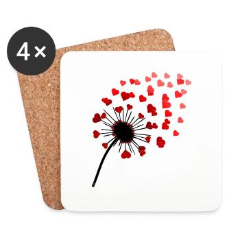 ... avec amour! - Dessous de verre (lot de 4) - blanc - Devant