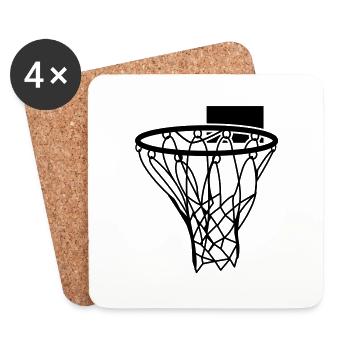 basketball netball hoop sports score - Coasters (set of 4) - white - Front