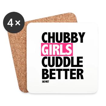 Chubby Girls Cuddle Better - Coasters (set of 4) - white - Front