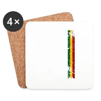 Reggae streifen - Untersetzer (4er-Set) - Weiß - Vorne