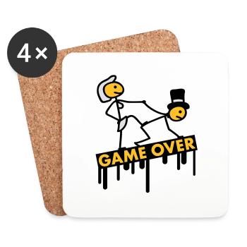 bachelor_party_game_over - Dessous de verre (lot de 4) - blanc - Devant