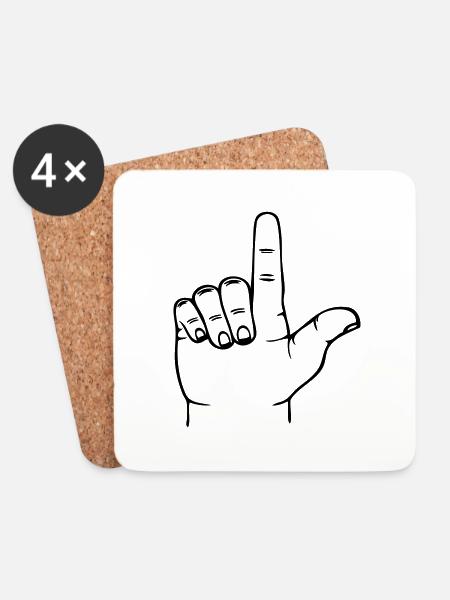 Loser Hand - Untersetzer (4er-Set) - Weiß