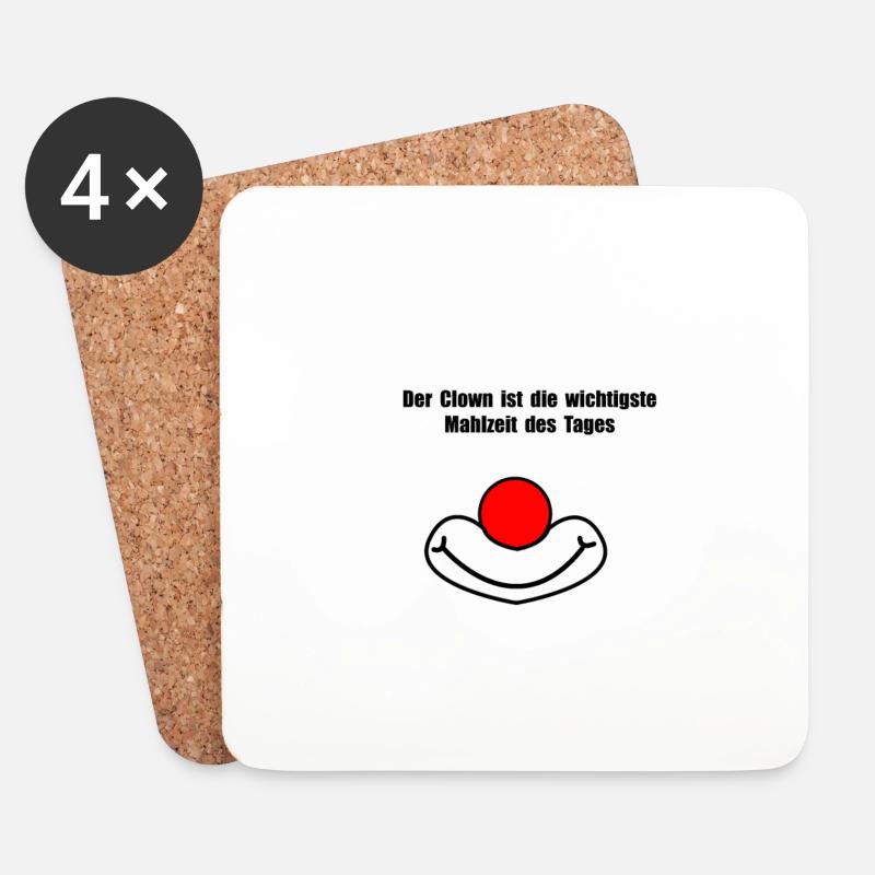 clown - Untersetzer (4er-Set) - Weiß