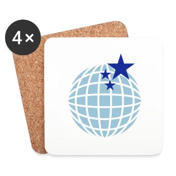 Disco-Kugel / disco globe (2c) - Untersetzer (4er-Set) - Weiß - Vorne