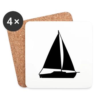 sailing boat - Coasters (set of 4) - white - Front