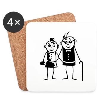 Grandma & Grandpa - Coasters (set of 4) - white - Front