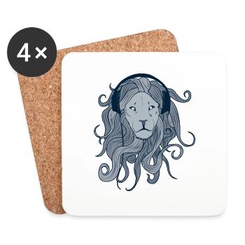 Lion - Untersetzer (4er-Set) - Weiß - Vorne
