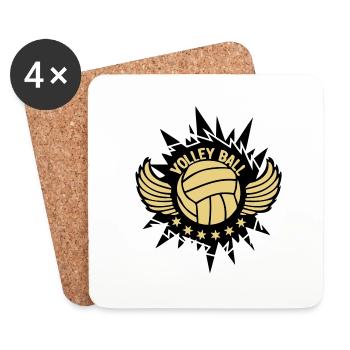 volleyball ball logo go assos tampon1 - Coasters (set of 4) - white - Front