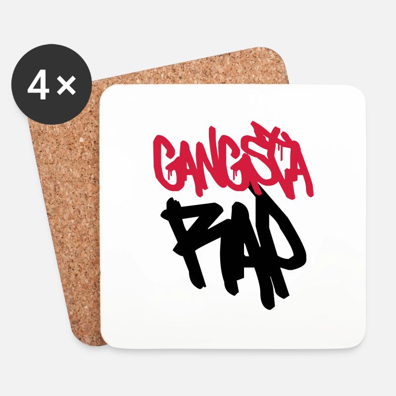 Gangsta Rap! - Untersetzer (4er-Set) - Weiß