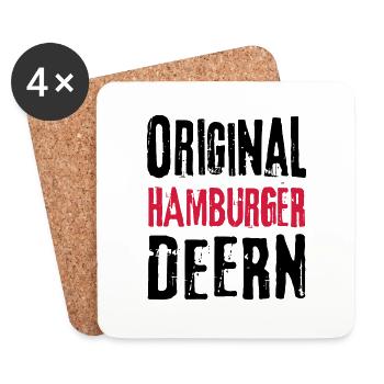 Hamburgerin Hamburg Hamburger Deern Frau Geschenk - Untersetzer (4er-Set) - Weiß - Vorne