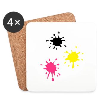Kunst, Fleck, Paintball - Untersetzer (4er-Set) - Weiß - Vorne