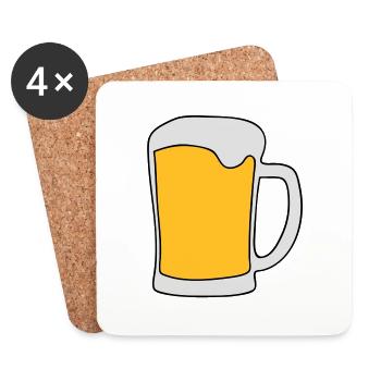 alcohol beer drunk party - Coasters (set of 4) - white - Front