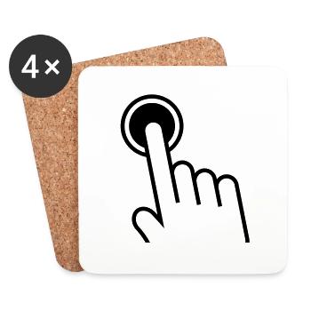 touch__f1 - Coasters (set of 4) - white - Front