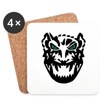 tiger_ear_vec_2 en - Coasters (set of 4) - white - Front