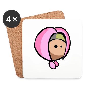 Fille branchée - Dessous de verre (lot de 4) - blanc - Devant