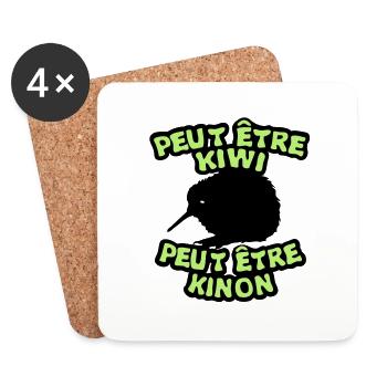 peut etre kiwi kinon animal oiseaux expr - Dessous de verre (lot de 4) - blanc - Devant