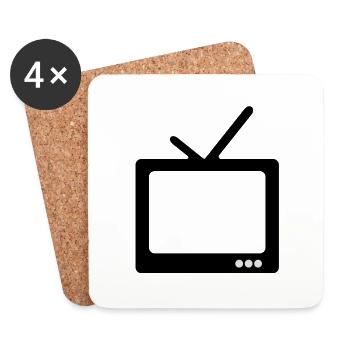 fernseh - Untersetzer (4er-Set) - Weiß - Vorne