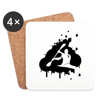 kanu_logo - Untersetzer (4er-Set) - Weiß - Vorne