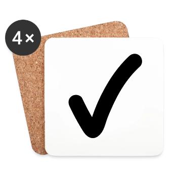 ok_yes_symbol_f1 - Coasters (set of 4) - white - Front