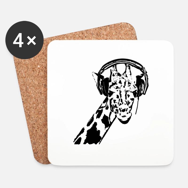 giraffe - Coasters (set of 4) - white