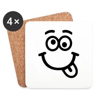 Smiley - Coasters (set of 4) - white - Front