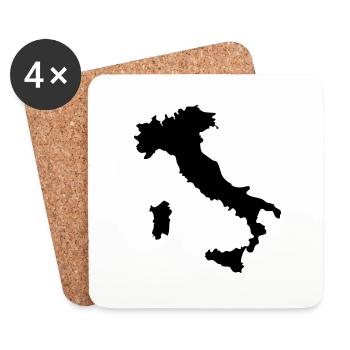 Italien Karte Landkarte - Untersetzer (4er-Set) - Weiß - Vorne