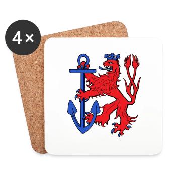 Düsseldorfer Löwe - Untersetzer (4er-Set) - Weiß - Vorne