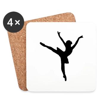 Femme danse classique - Dessous de verre (lot de 4) - blanc - Devant