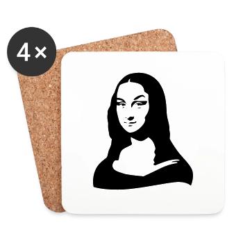 Mona Lisa Original -vor der Augenbrauen Entfernung - Coasters (set of 4) - white - Front