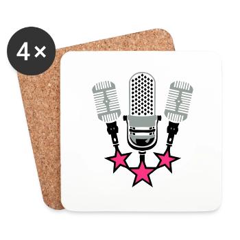 old microphone microphone 20063 - Coasters (set of 4) - white - Front