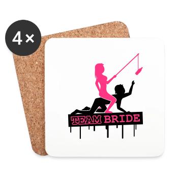Team Bride - Dessous de verre (lot de 4) - blanc - Devant