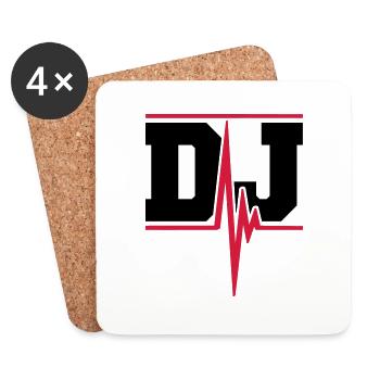 DJ Music Pulse - Untersetzer (4er-Set) - Weiß - Vorne