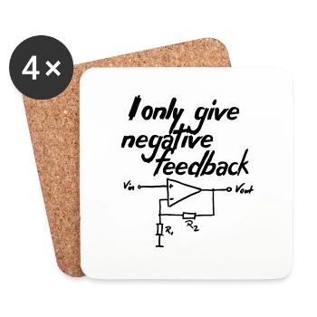 I only give negative feedback V2 - Untersetzer (4er-Set) - Weiß - Vorne