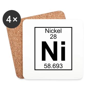 Periodic Element 28 - Ni (nickel) - BIG - Dessous de verre (lot de 4) - blanc - Devant