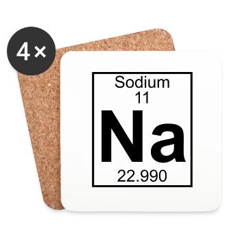Sodium (Na) (element 11) - Coasters (set of 4) - white - Front