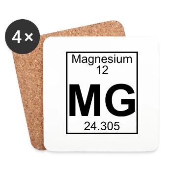 Magnesium (Mg) (element 12) - Coasters (set of 4) - white - Front