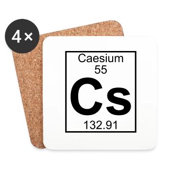 Caesium (Cs) (element 55) - Coasters (set of 4) - white - Front