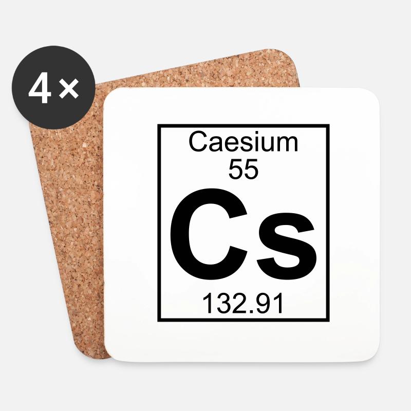 Caesium (Cs) (element 55) - Coasters (set of 4) - white