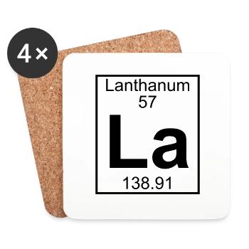 Lanthanum (La) (element 57) - Coasters (set of 4) - white - Front