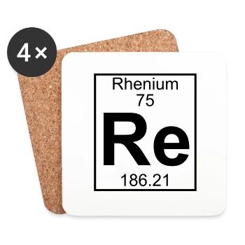 Rhenium (Re) (element 75) - Coasters (set of 4) - white - Front