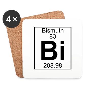 Bismuth (Bi) (element 83) - Coasters (set of 4) - white - Front