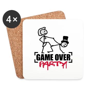 Game Over Party - Untersetzer (4er-Set) - Weiß - Vorne