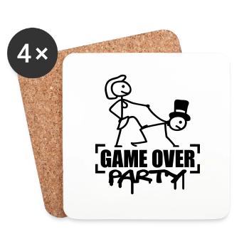 Game Over Party - Coasters (set of 4) - white - Front