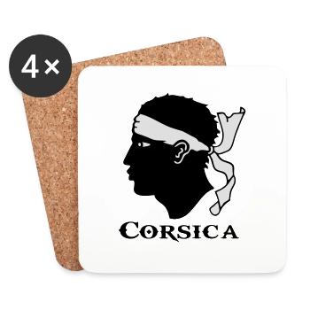 corsica Korsika - Untersetzer (4er-Set) - Weiß - Vorne