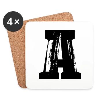 A - Buchstabe - Untersetzer (4er-Set) - Weiß - Vorne