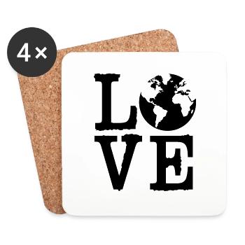 La terre d'amour - Dessous de verre (lot de 4) - blanc - Devant