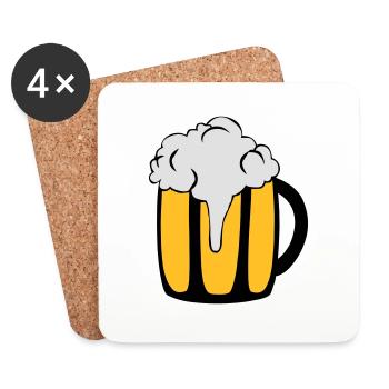 Bierglas - Untersetzer (4er-Set) - Weiß - Vorne