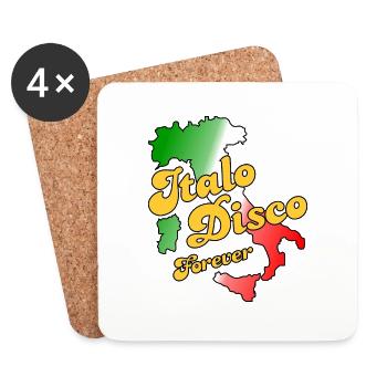 Italo Disco Forever - Dessous de verre (lot de 4) - blanc - Devant