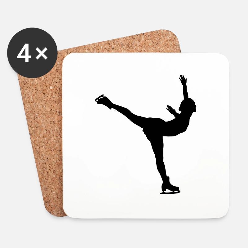 Figure skater - Untersetzer (4er-Set) - Weiß