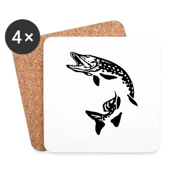 hecht_hechtsprung - Coasters (set of 4) - white - Front